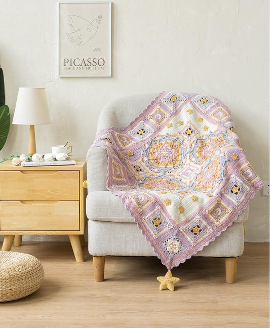 Dreamlike Star-Moon Blanket Crochet Yarn Kit | Susan's Family