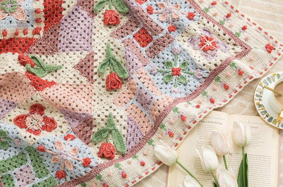 Tulip and Windmill Blanket Crochet Yarn Kit | Cosmoplitan Aesthetics | Susan's Family