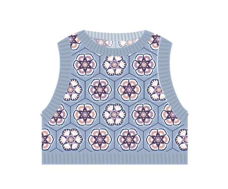 Lang Porcelain Motif Vest Crochet Yarn Kit | Susan's Family